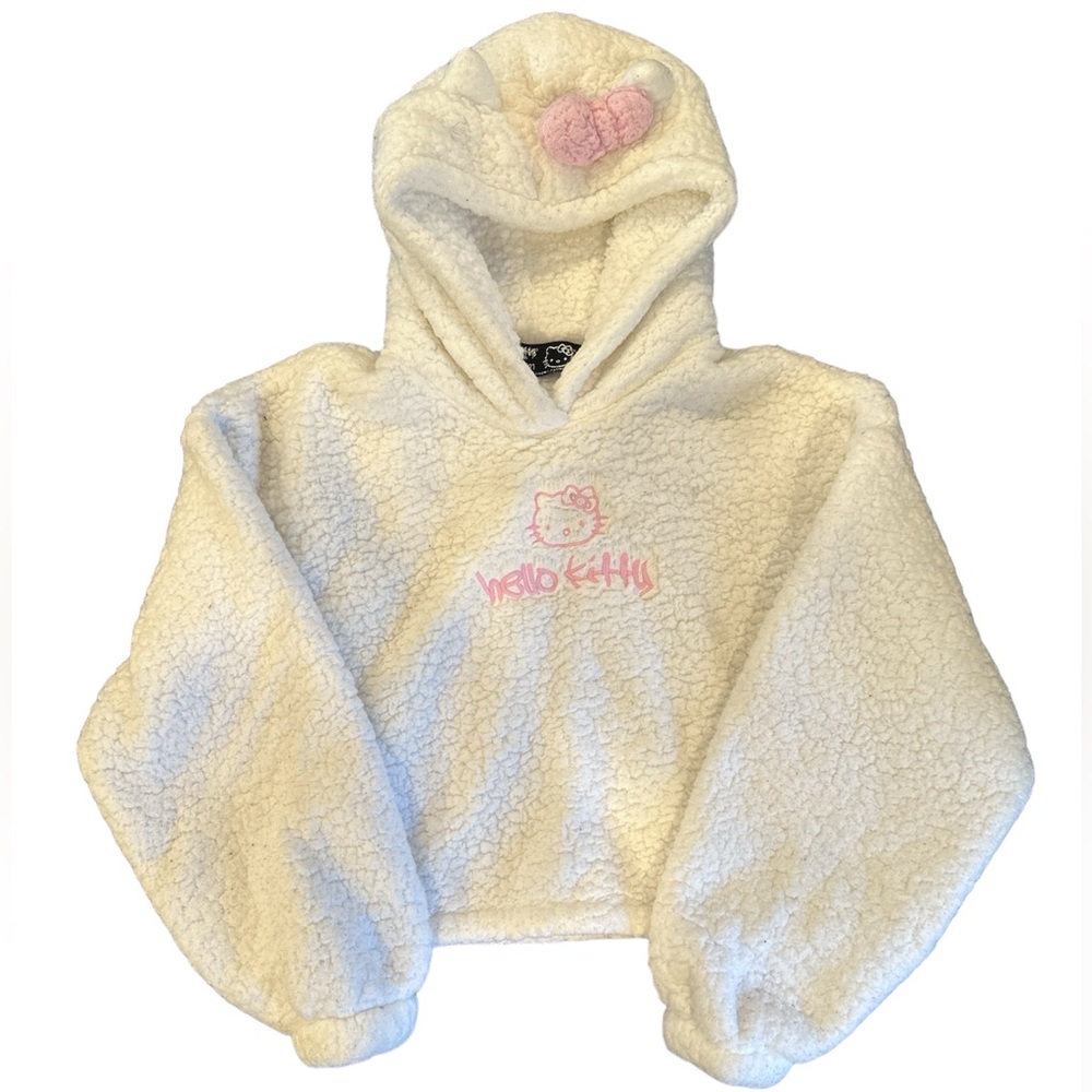 Hello Kitty x Forever 21 Fleece Crop Hoodie size Small